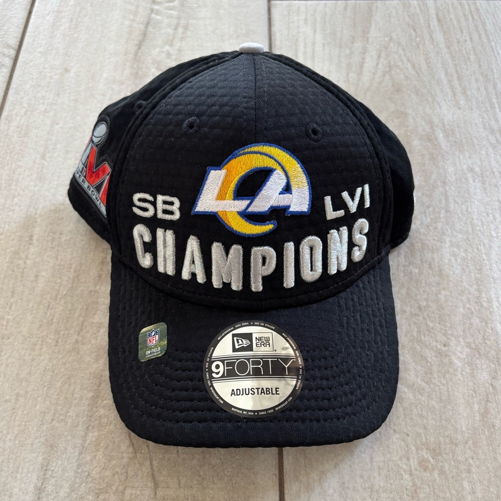 Rams NFL Hat - Black Super Bowl LVI Champions Cap - New Era Snapback - NEW 🔖